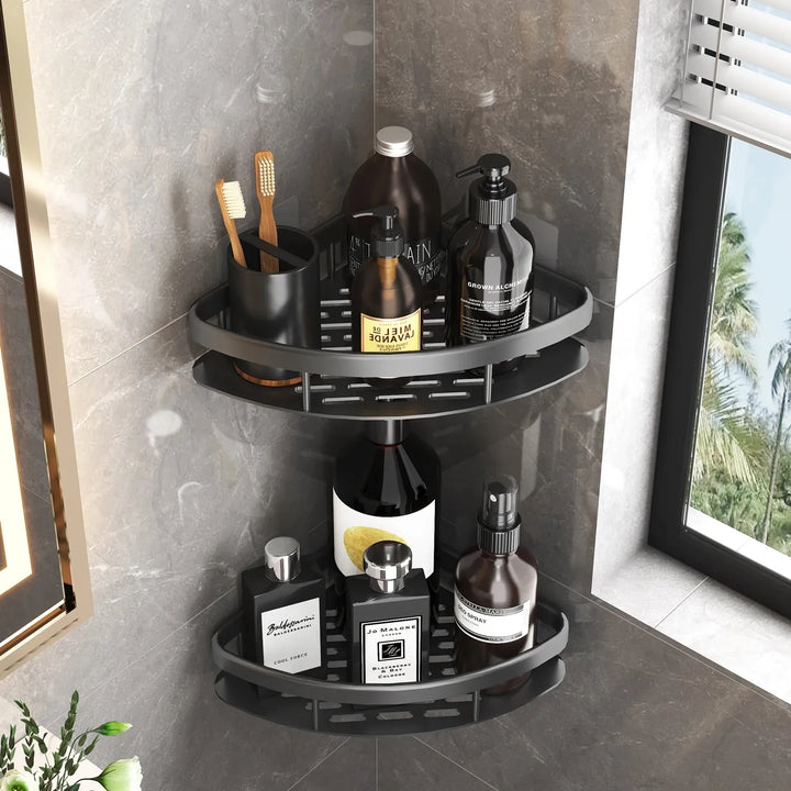 Bathroom Storage Rack No Drill Shelves Wall Mount Corner Shelf Shower Holder For WC Shampoo Organizer Bathroom Accessories