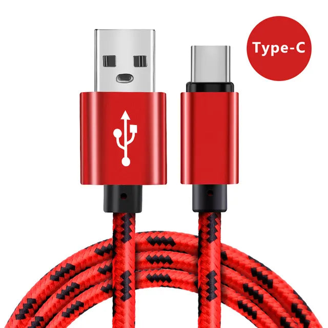 Type C Cable For Samsung S20 S10 Plus Xiaomi Fast Charging Wire Cord USB-C Charger Mobile Phone USBC Type-C Cable