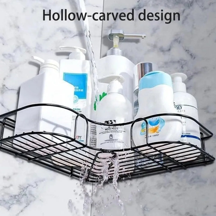 Bathroom Shelf Shower Wall Mount Shampoo Storage Holder With Suction Cup No Drilling Kitchen Storage Bathroom Accessories