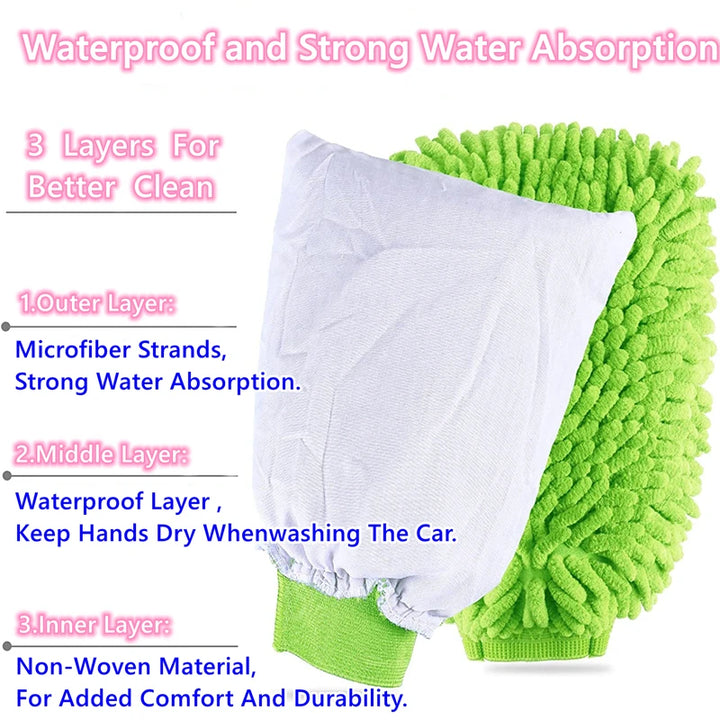 Microfiber Car Wash Mitt Double Sided